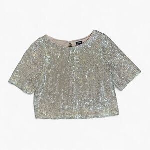 Zunie Sequin Top Size 14 – Silver Sparkle Holiday Party or Dance Outfit